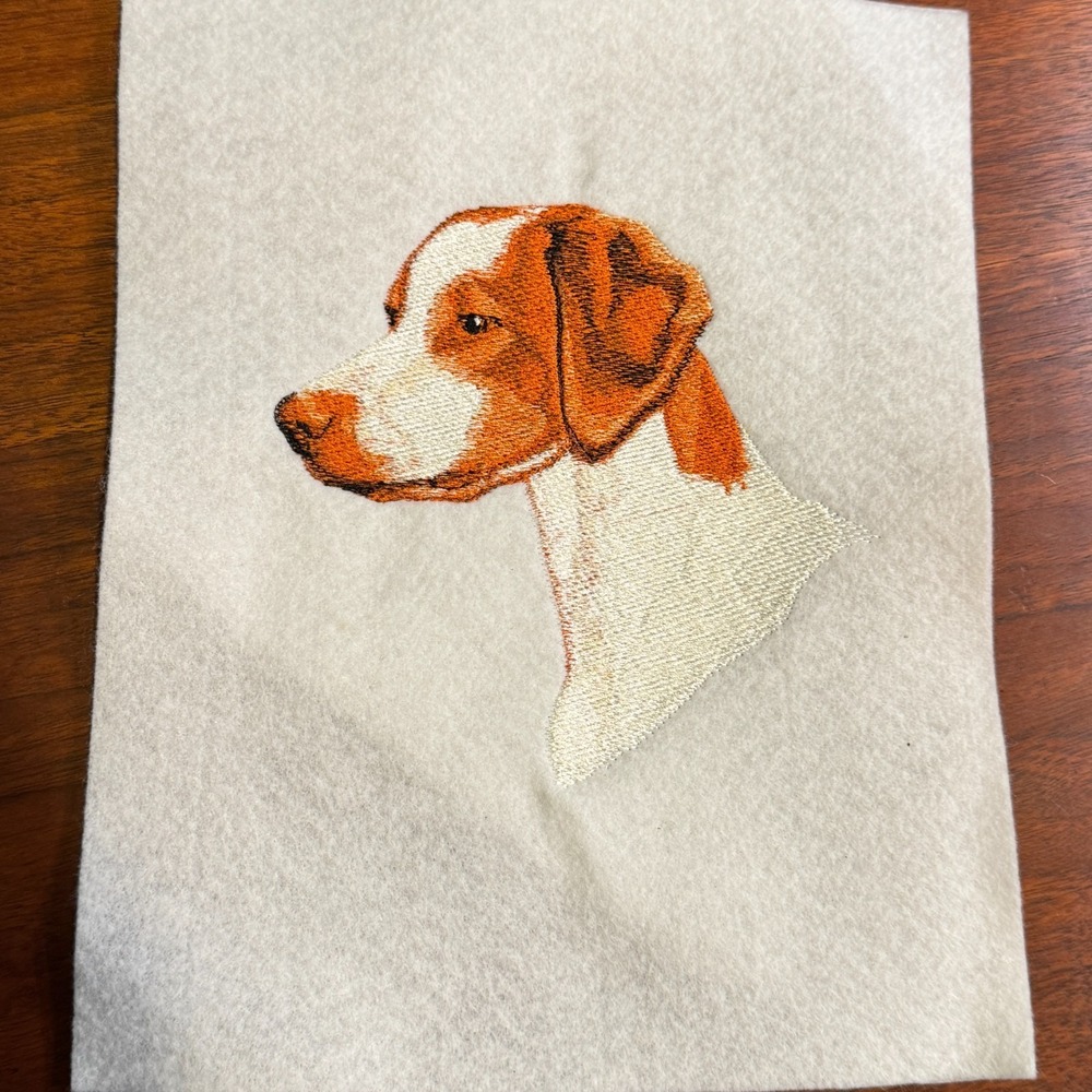 VTG Brittany Spaniel Dog Breed Head Portrait Sew On Handmade Embroidery